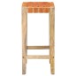 vidaXL Taburetes de bar 2 piezas cuero auténtico marrón 75 cm