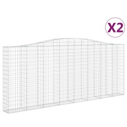 vidaXL Cestas gaviones 2 uds forma de arco hierro 400x30x160/180 cm