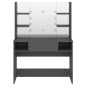 vidaXL Tocador de maquillaje con luces LED MDF gris 100x40x135 cm vidaXL Tocador de maquillaje con luces LED MDF gris 100x40x135 cm