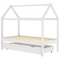 vidaXL Estructura de cama infantil cajón madera pino blanco 80x160 cm vidaXL Estructura de cama infantil cajón madera pino blanco 80x160 cm
