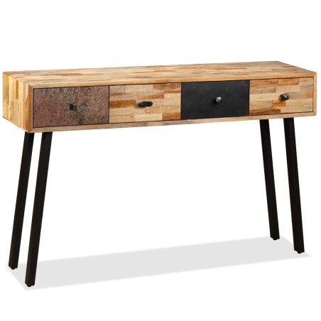 vidaXL Mesa consola de teca maciza reciclada 120x30x76 cm