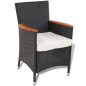 vidaXL Set comedor de jardín 5 piezas y cojines ratán sintético negro