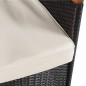 vidaXL Set comedor de jardín 5 piezas y cojines ratán sintético negro