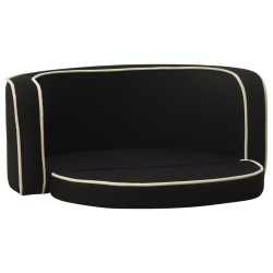 vidaXL Sofá plegable para perro cojín lavable de lino negro 76x71x30cm