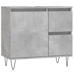 vidaXL Armario de baño madera contrachapada gris hormigón 65x33x60 cm