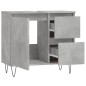 vidaXL Armario de baño madera contrachapada gris hormigón 65x33x60 cm vidaXL Armario de baño madera contrachapada gris hormigón 65x33x60 cm