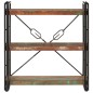 vidaXL Estantería de 3 alturas hierro y madera reciclada 77x30x80cm