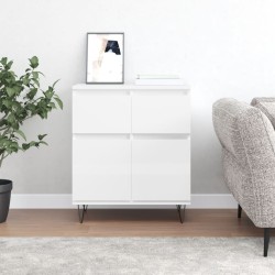 vidaXL Aparador de madera contrachapada blanco brillante 60x35x70 cm