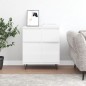 vidaXL Aparador de madera contrachapada blanco brillante 60x35x70 cm vidaXL Aparador de madera contrachapada blanco brillante 60x35x70 cm