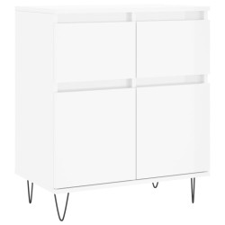 vidaXL Aparador de madera contrachapada blanco brillante 60x35x70 cm