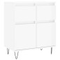 vidaXL Aparador de madera contrachapada blanco brillante 60x35x70 cm vidaXL Aparador de madera contrachapada blanco brillante 60x35x70 cm