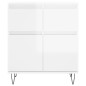 vidaXL Aparador de madera contrachapada blanco brillante 60x35x70 cm vidaXL Aparador de madera contrachapada blanco brillante 60x35x70 cm