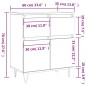 vidaXL Aparador de madera contrachapada blanco brillante 60x35x70 cm vidaXL Aparador de madera contrachapada blanco brillante 60x35x70 cm