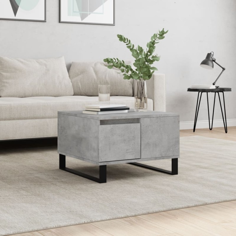 vidaXL Mesa de centro madera contrachapada gris hormigón 55x55x36,5 cm vidaXL Mesa de centro madera contrachapada gris hormigón 55x55x36,5 cm