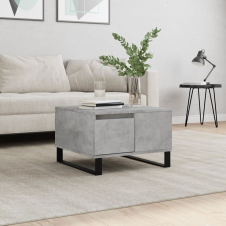 vidaXL Mesa de centro madera contrachapada gris hormigón 55x55x36,5 cm