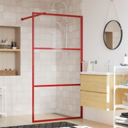 vidaXL Mampara puerta de ducha vidrio transparente ESG rojo 100x195 cm
