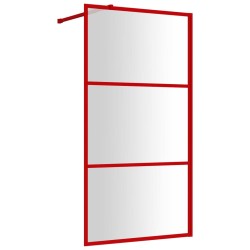 vidaXL Mampara puerta de ducha vidrio transparente ESG rojo 100x195 cm