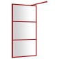 vidaXL Mampara puerta de ducha vidrio transparente ESG rojo 100x195 cm vidaXL Mampara puerta de ducha vidrio transparente ESG rojo 100x195 cm