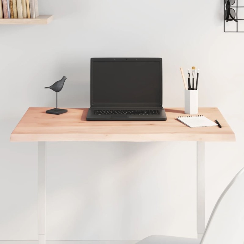 vidaXL Tablero de mesa madera maciza roble borde natural 80x50x2 cm vidaXL Tablero de mesa madera maciza roble borde natural 80x50x2 cm