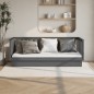 vidaXL Sofá cama madera maciza de pino gris 90x200 cm vidaXL Sofá cama madera maciza de pino gris 90x200 cm