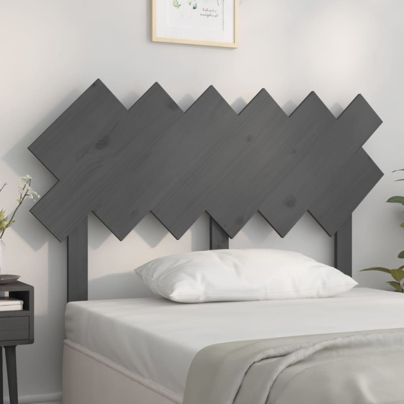 vidaXL Cabecero de cama madera maciza de pino gris 122,5x3x80,5 cm vidaXL Cabecero de cama madera maciza de pino gris 122,5x3x80,5 cm