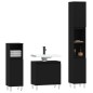 vidaXL Set de muebles de baño 3 piezas madera contrachapada negro