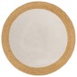 vidaXL Alfombra trenzada yute y algodón redonda blanco y natural 180cm vidaXL Alfombra trenzada yute y algodón redonda blanco y natural 180cm