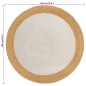 vidaXL Alfombra trenzada yute y algodón redonda blanco y natural 180cm vidaXL Alfombra trenzada yute y algodón redonda blanco y natural 180cm