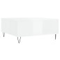 vidaXL Mesa de centro madera contrachapada blanco brillo 80x80x36,5 cm vidaXL Mesa de centro madera contrachapada blanco brillo 80x80x36,5 cm