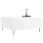 vidaXL Mesa de centro madera contrachapada blanco brillo 80x80x36,5 cm vidaXL Mesa de centro madera contrachapada blanco brillo 80x80x36,5 cm