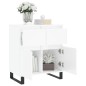 vidaXL Aparador de madera contrachapada blanco brillante 60x35x70 cm