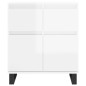 vidaXL Aparador de madera contrachapada blanco brillante 60x35x70 cm