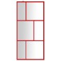 vidaXL Mampara puerta de ducha vidrio transparente ESG rojo 80x195 cm