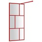 vidaXL Mampara puerta de ducha vidrio transparente ESG rojo 80x195 cm