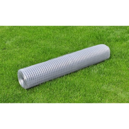 vidaXL Malla de alambre de acero galvanizado plateada 10x1 m