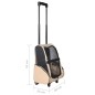 vidaXL Carrito trolley plegable multiusos para mascotas beige