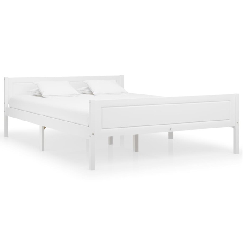 vidaXL Estructura de cama de madera maciza de pino blanca 140x200 cm vidaXL Estructura de cama de madera maciza de pino blanca 140x200 cm