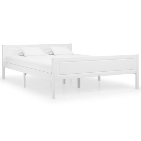 vidaXL Estructura de cama de madera maciza de pino blanca 140x200 cm