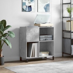 vidaXL Mueble discos madera contrachapada gris hormigón 84,5x38x89 cm
