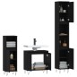 vidaXL Set de muebles de baño 3 piezas madera contrachapada negro