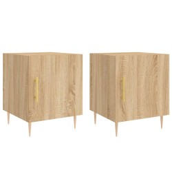vidaXL Mesitas noche 2 uds madera ingeniería roble Sonoma 40x40x50 cm