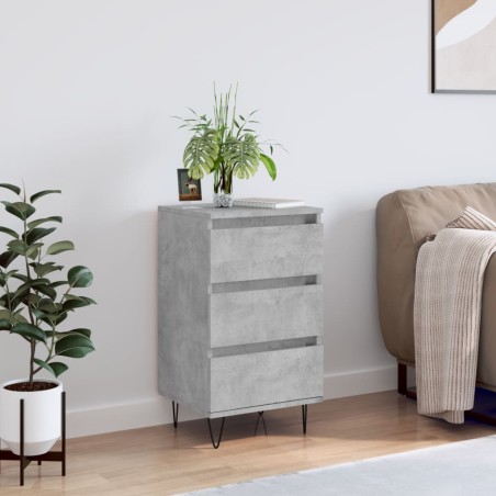 vidaXL Aparador madera de ingeniería gris hormigón 40x35x70 cm