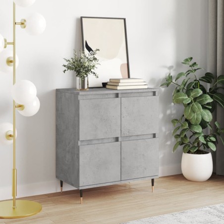 vidaXL Aparador de madera contrachapada gris hormigón 60x35x70 cm