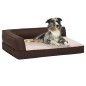 vidaXL Colchón de cama de perro ergonómico aspecto lino marrón 75x53cm vidaXL Colchón de cama de perro ergonómico aspecto lino marrón 75x53cm
