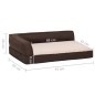 vidaXL Colchón de cama de perro ergonómico aspecto lino marrón 75x53cm vidaXL Colchón de cama de perro ergonómico aspecto lino marrón 75x53cm