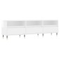 vidaXL Mueble de TV madera contrachapada blanco brillo 150x30x44,5 cm