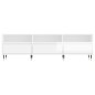 vidaXL Mueble de TV madera contrachapada blanco brillo 150x30x44,5 cm