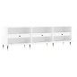 vidaXL Mueble de TV madera contrachapada blanco brillo 150x30x44,5 cm