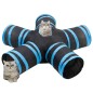 vidaXL Túnel para gatos con 5 salidas poliéster negro y azul 25 cm vidaXL Túnel para gatos con 5 salidas poliéster negro y azul 25 cm