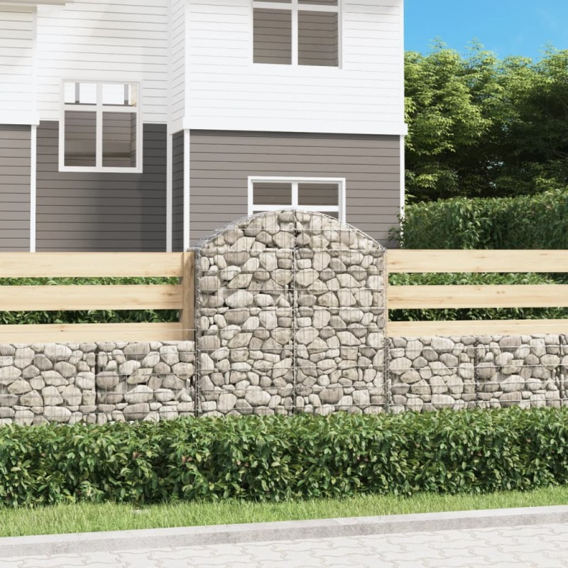 vidaXL Cesta gaviones forma arco hierro galvanizado 100x30x120/140 cm vidaXL Cesta gaviones forma arco hierro galvanizado 100x30x120/140 cm